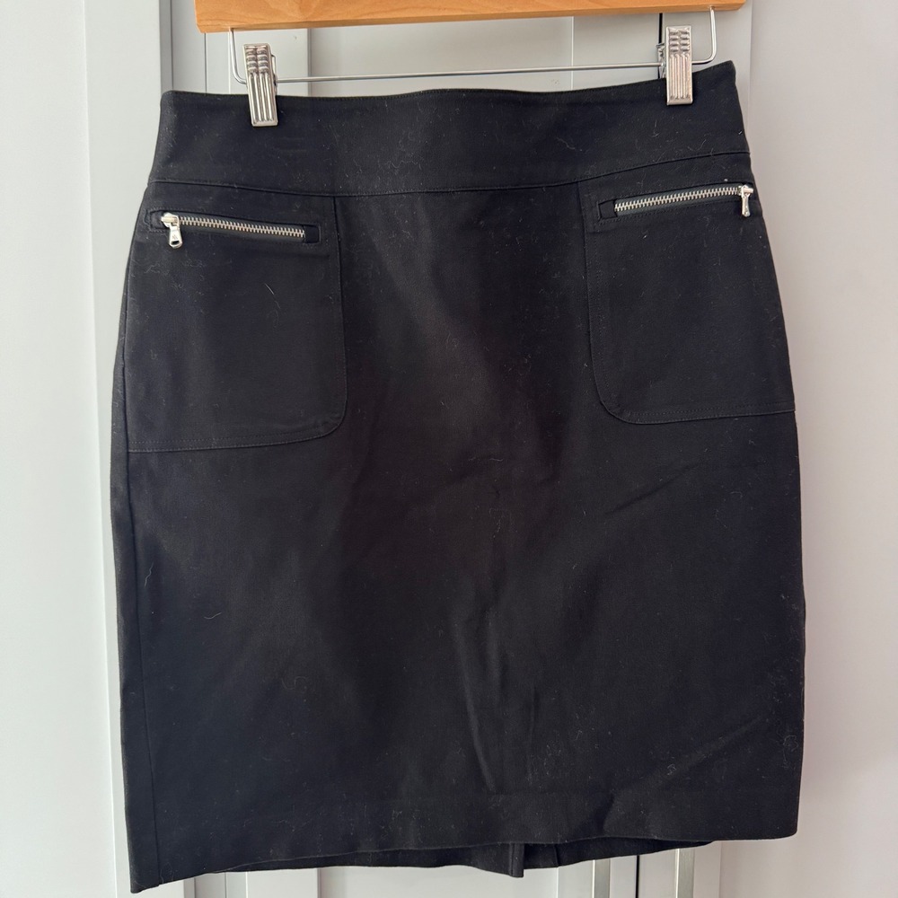 Lauren Ralph Lauren Black Pencil Skirt Size‎ 4 Knee Length Career Zipper Detail